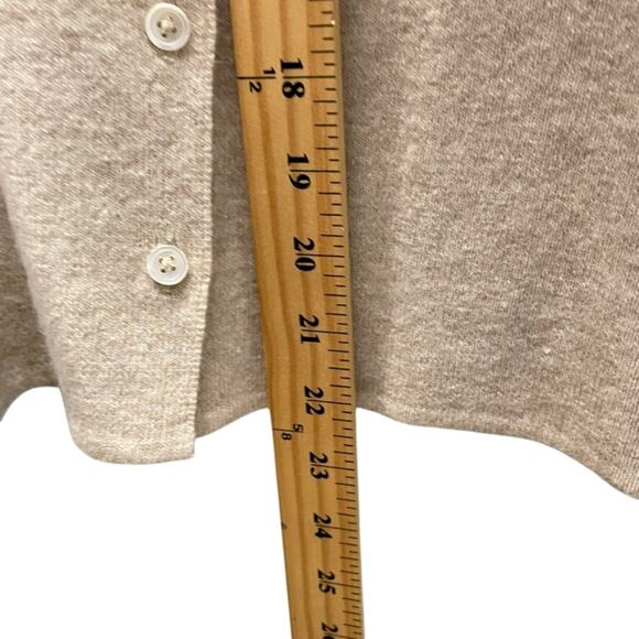 Lauren Ralph Lauren Collared Cardigan M Button Front Oatmeal Tan - Picture 6 of 6